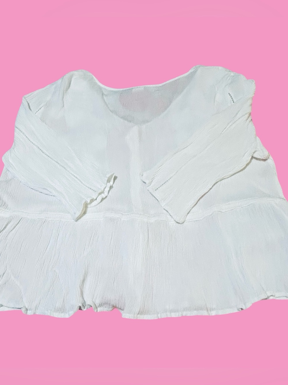 NWT! SEW IN LOVE PLUS SIZE 3/4 SLEEVES BUTTON DOWN PEPLUM TOP WITH LACE TRIM.3X - Picture 6 of 15